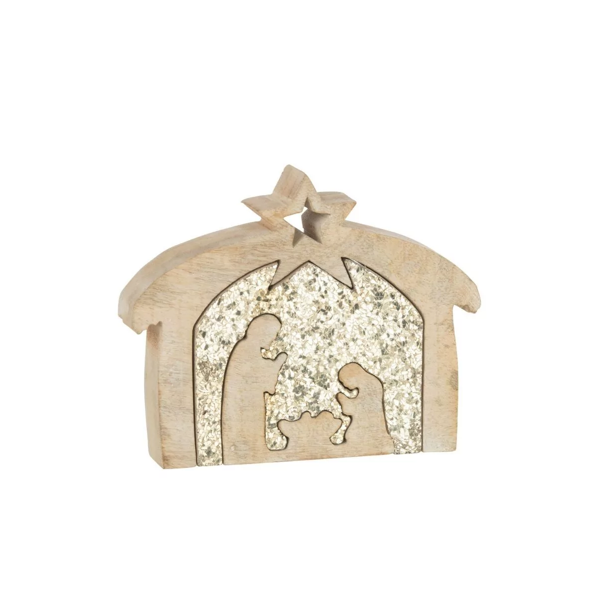 Puzzle crèche bois pailleté