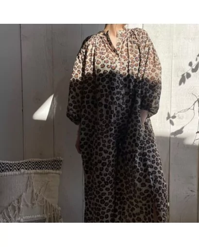 Robe longue léopard