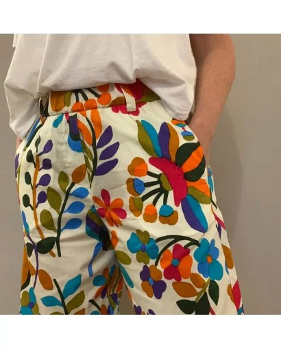 Pantalon large fleurie